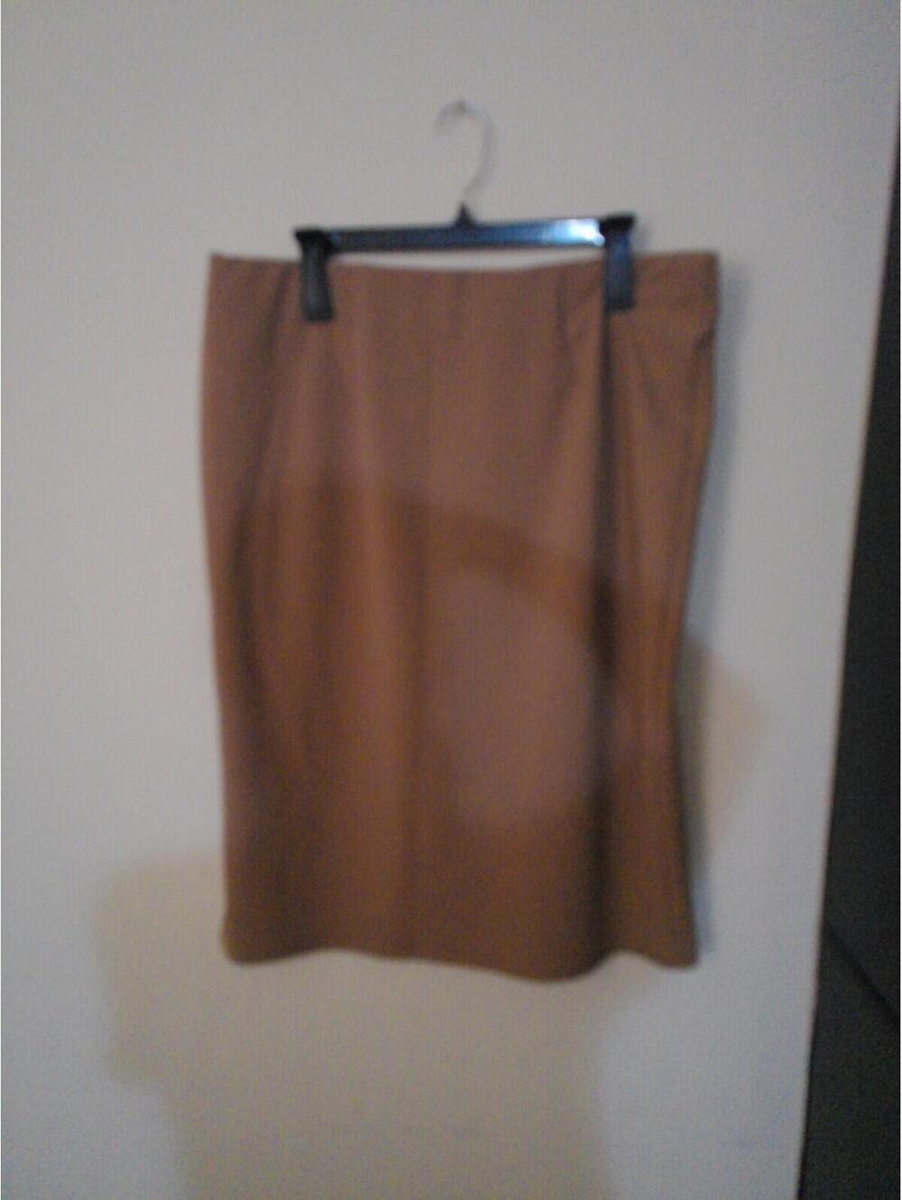 Messini Womens Pencil Skirt XL Camel Brown Gold Side Button High Waist Work